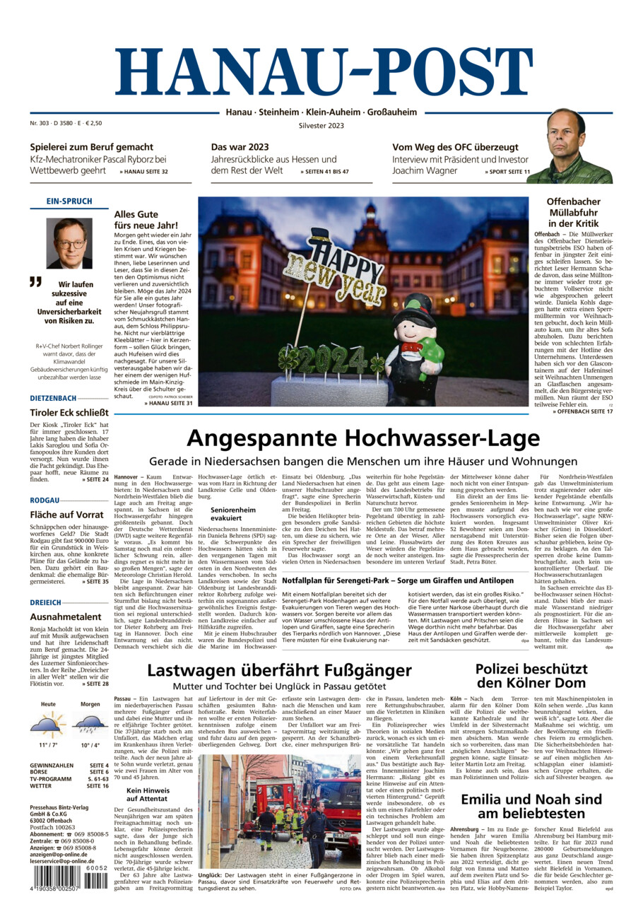 Hanau-Post vom Samstag, 30.12.2023