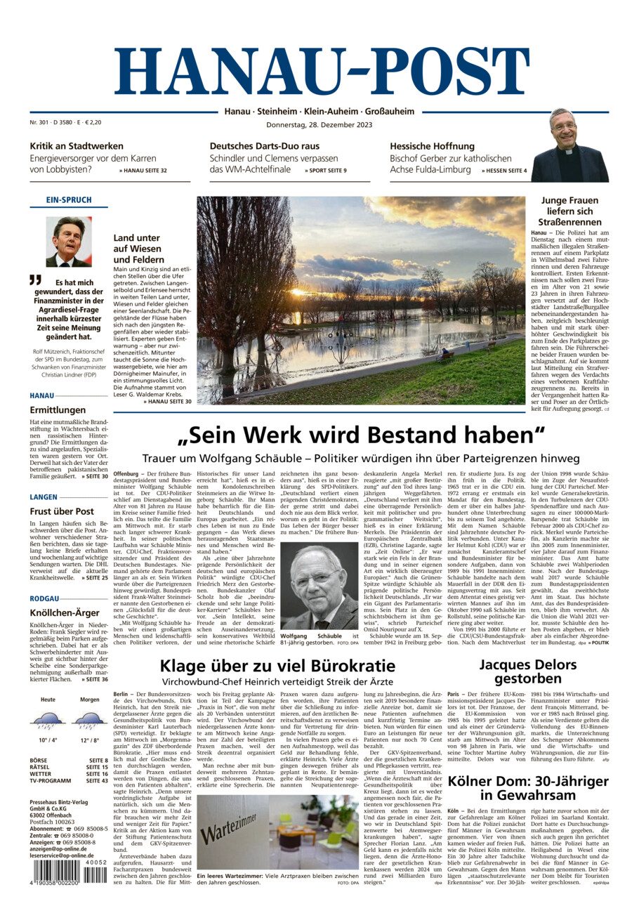 Hanau-Post vom Donnerstag, 28.12.2023