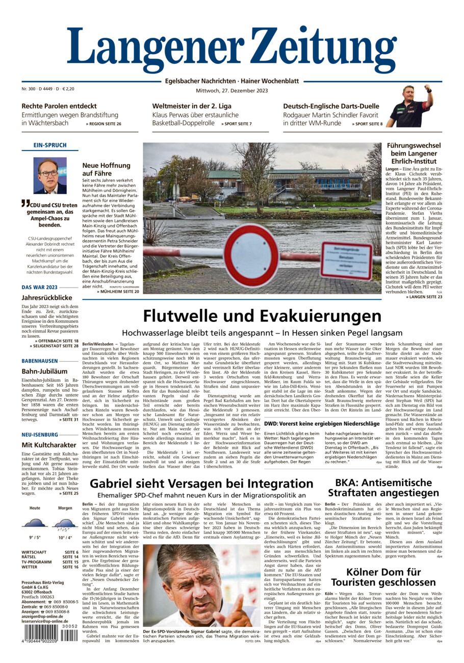 Langener-Zeitung vom Mittwoch, 27.12.2023