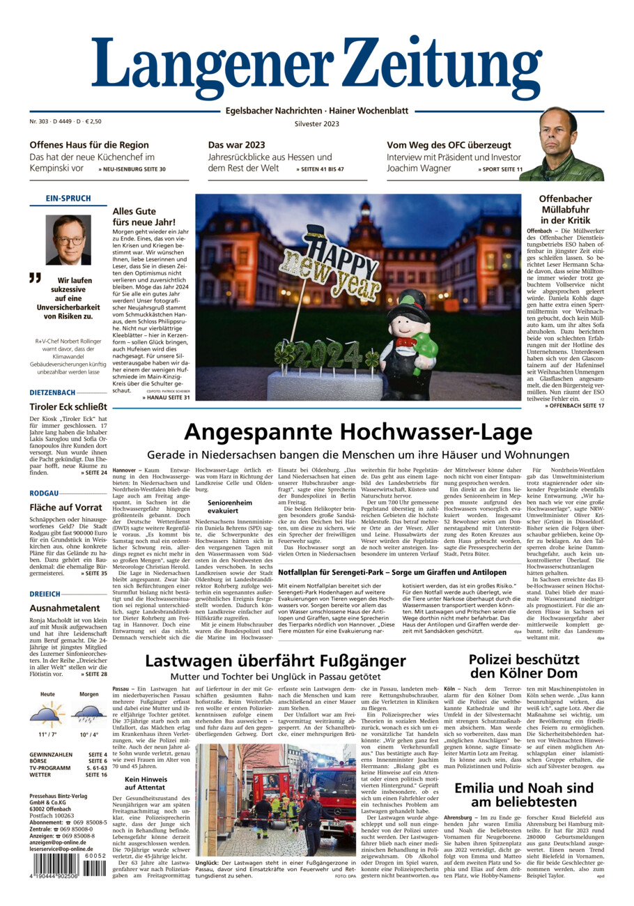 Langener-Zeitung vom Samstag, 30.12.2023