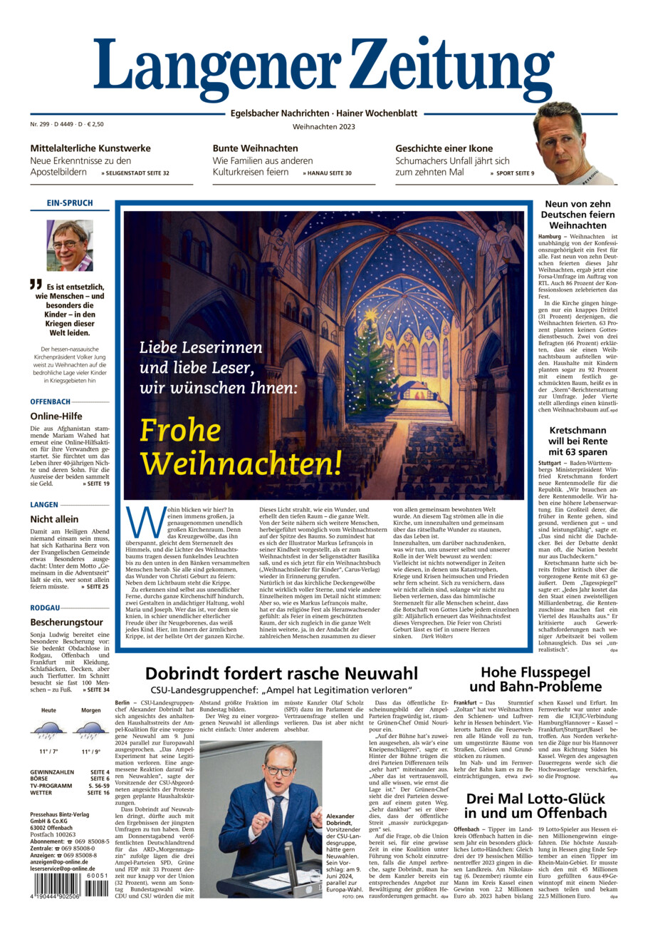 Langener-Zeitung vom Samstag, 23.12.2023