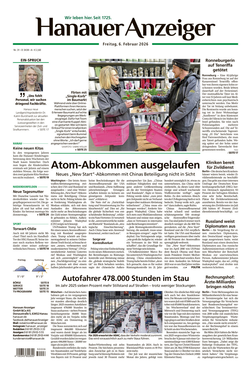 Hanauer Anzeiger vom Freitag, 06.02.2026
