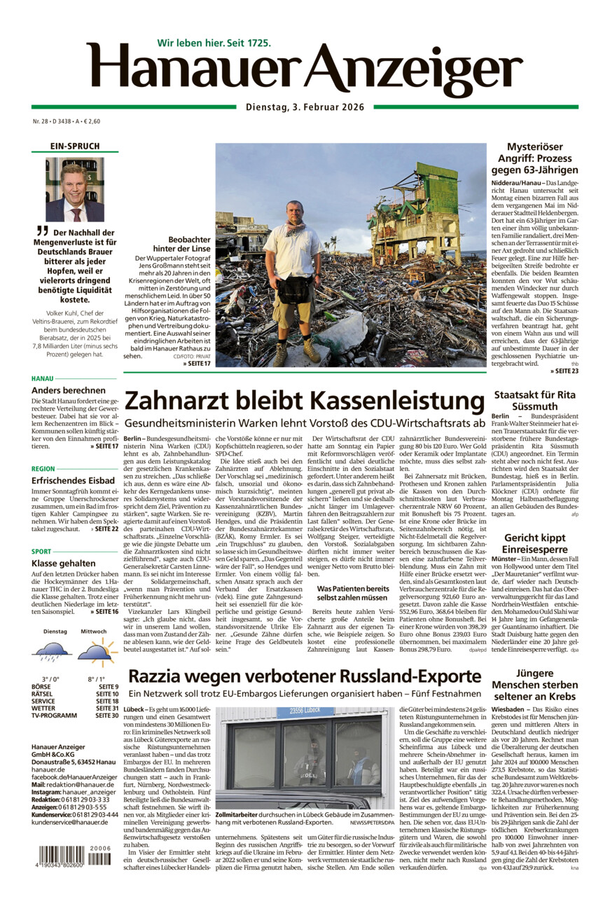 Hanauer Anzeiger vom Dienstag, 03.02.2026