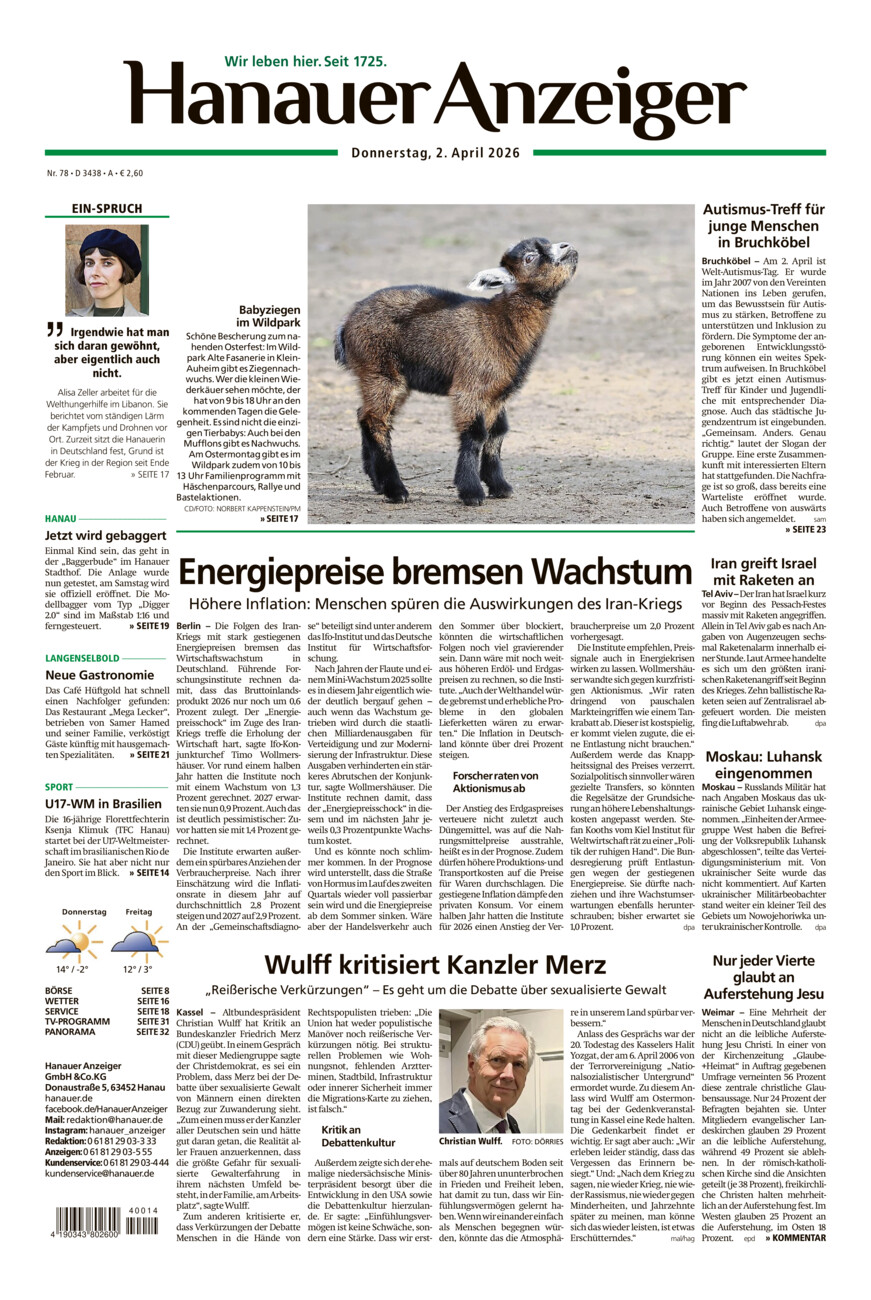Hanauer Anzeiger vom Donnerstag, 02.04.2026