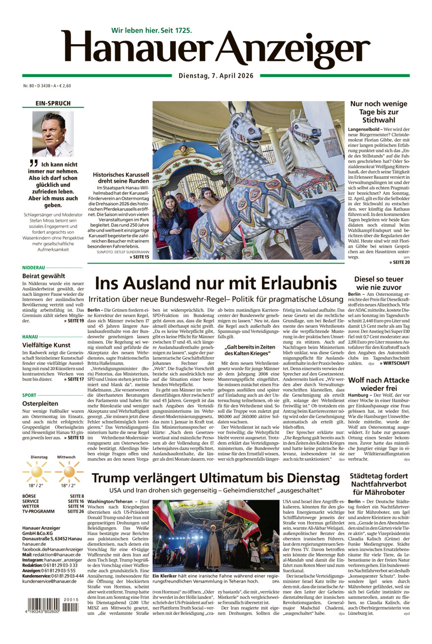 Hanauer Anzeiger vom Dienstag, 07.04.2026