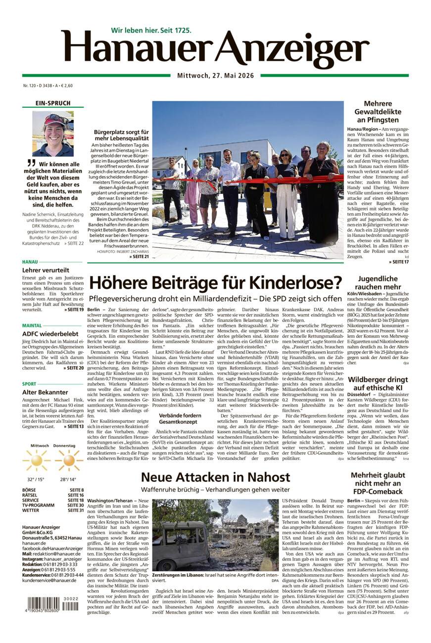 Hanauer Anzeiger vom Mittwoch, 27.05.2026