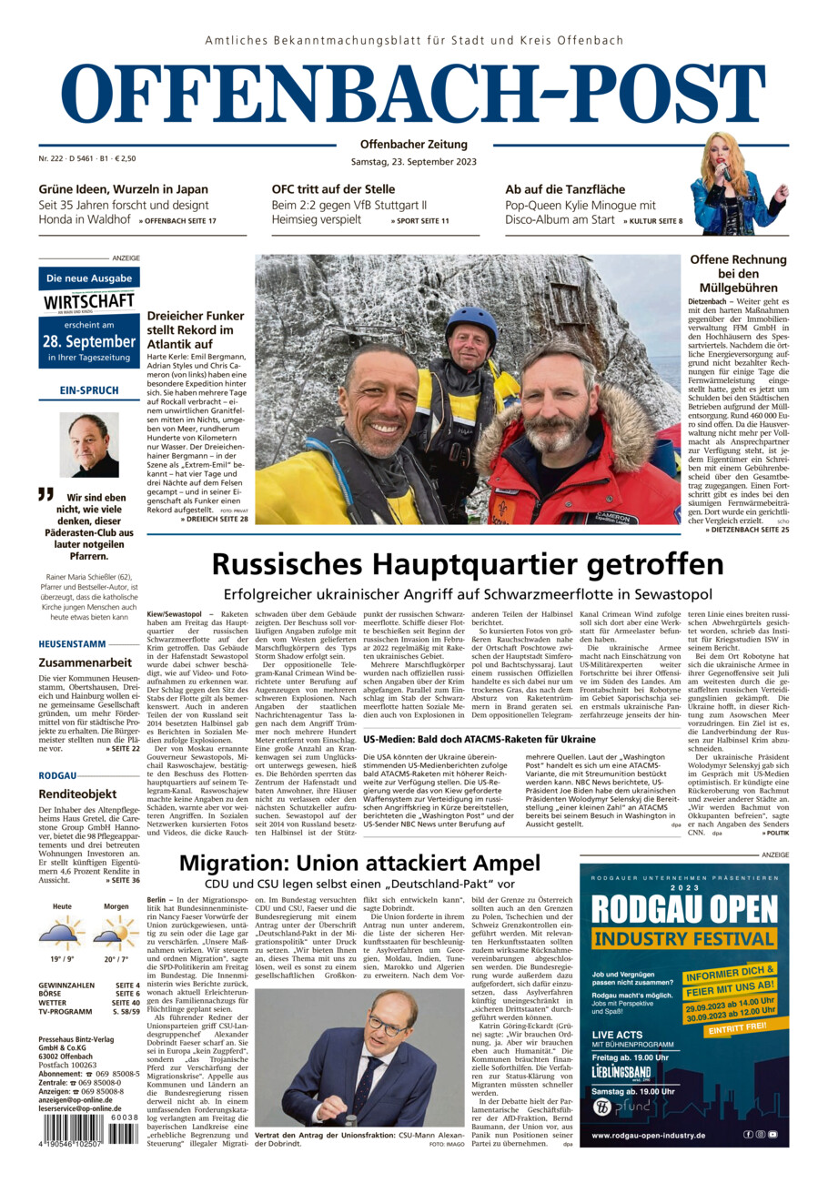 Offenbach-Post Ostkreis vom Samstag, 23.09.2023