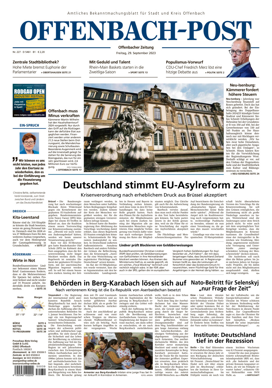 Offenbach-Post Ostkreis vom Freitag, 29.09.2023