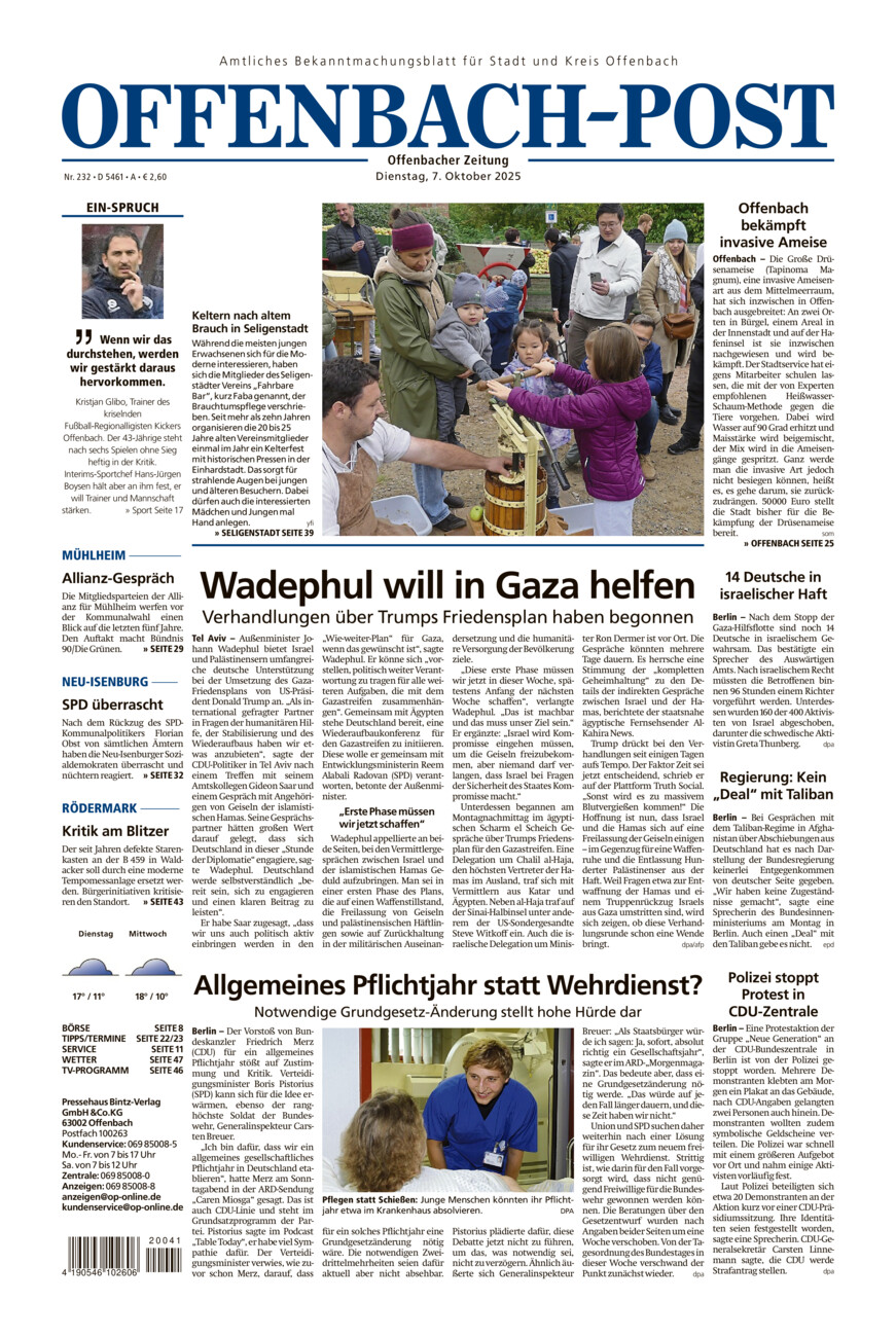 Offenbach-Post vom Dienstag, 07.10.2025