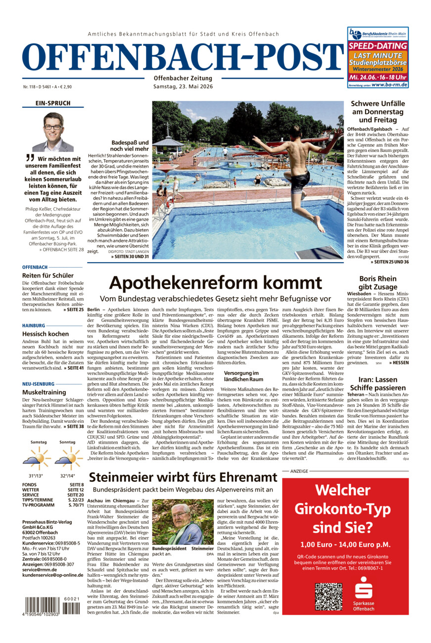 Offenbach-Post vom Samstag, 23.05.2026