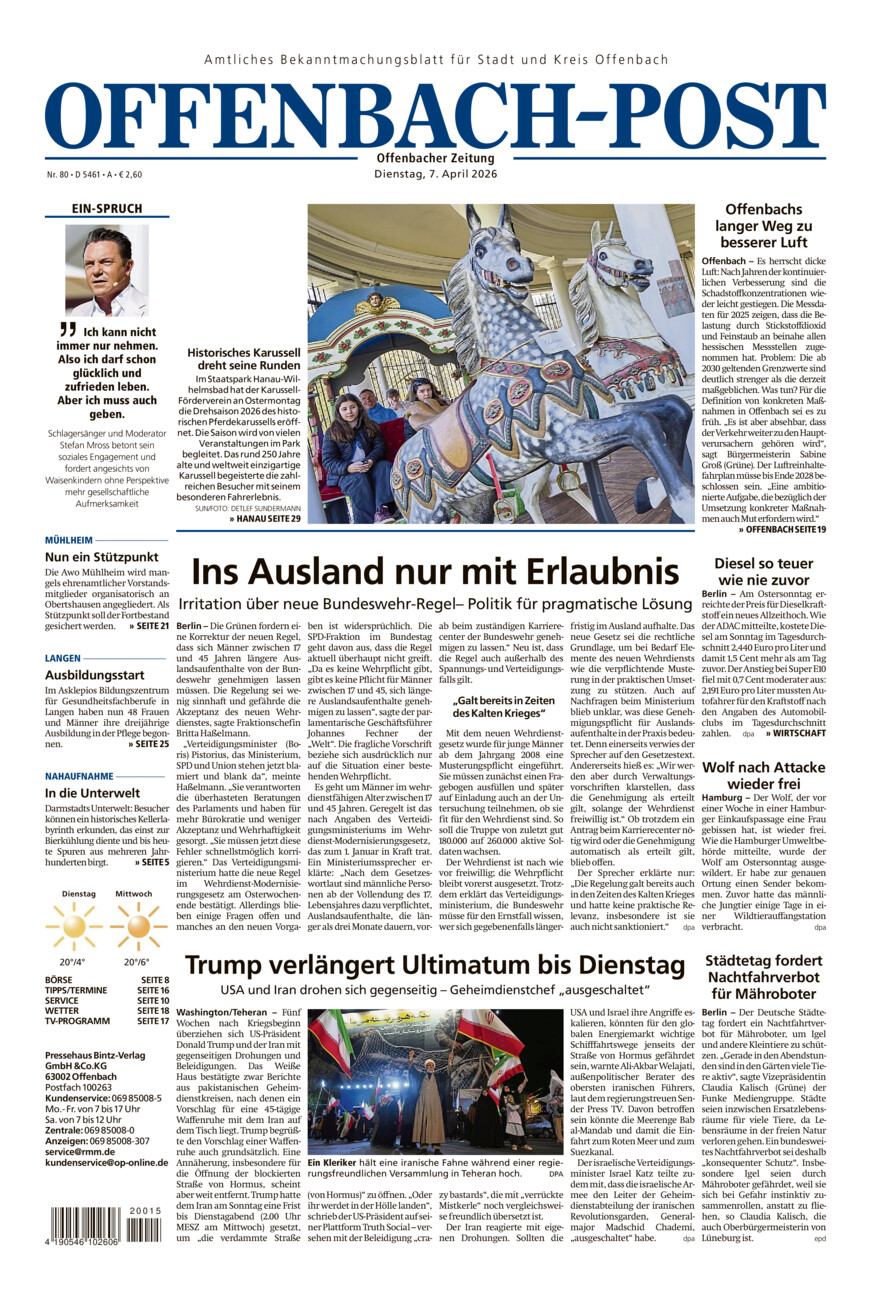 Offenbach-Post vom Dienstag, 07.04.2026