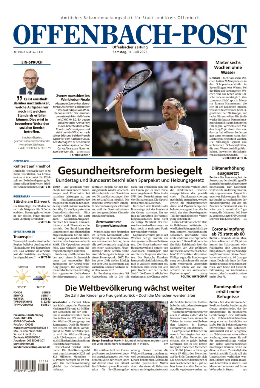 Offenbach-Post vom Samstag, 11.07.2026