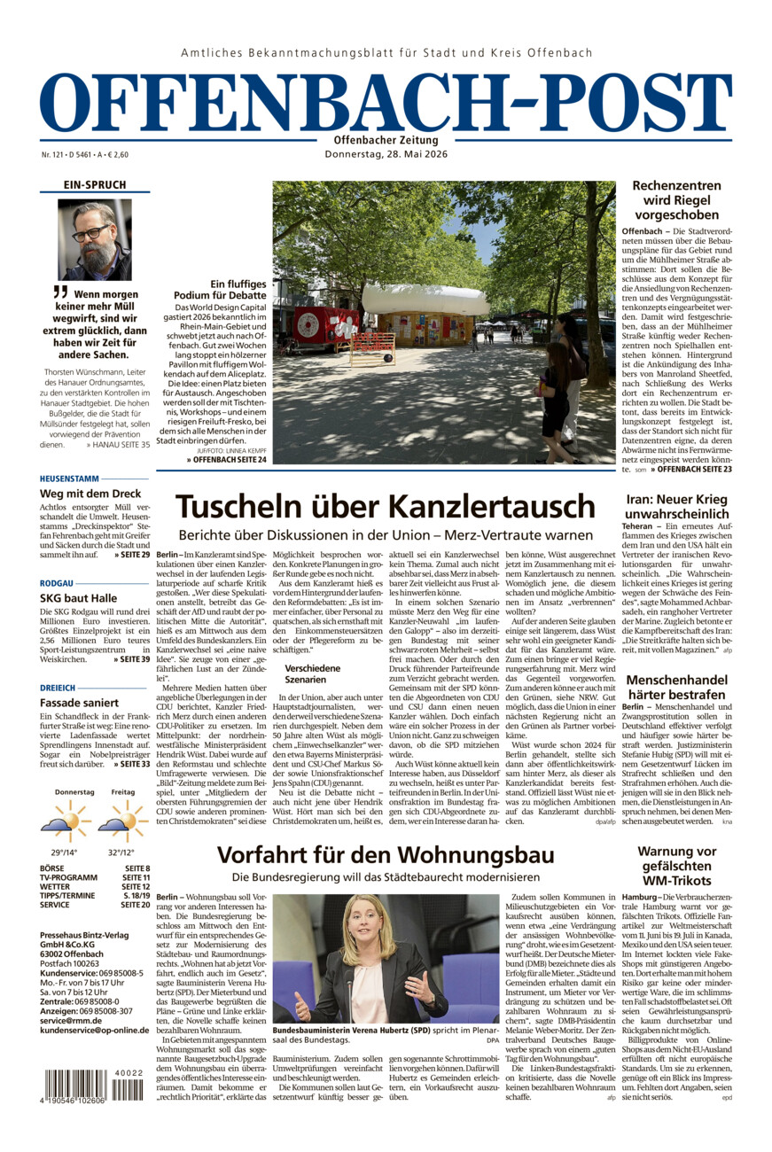 Offenbach-Post vom Donnerstag, 28.05.2026
