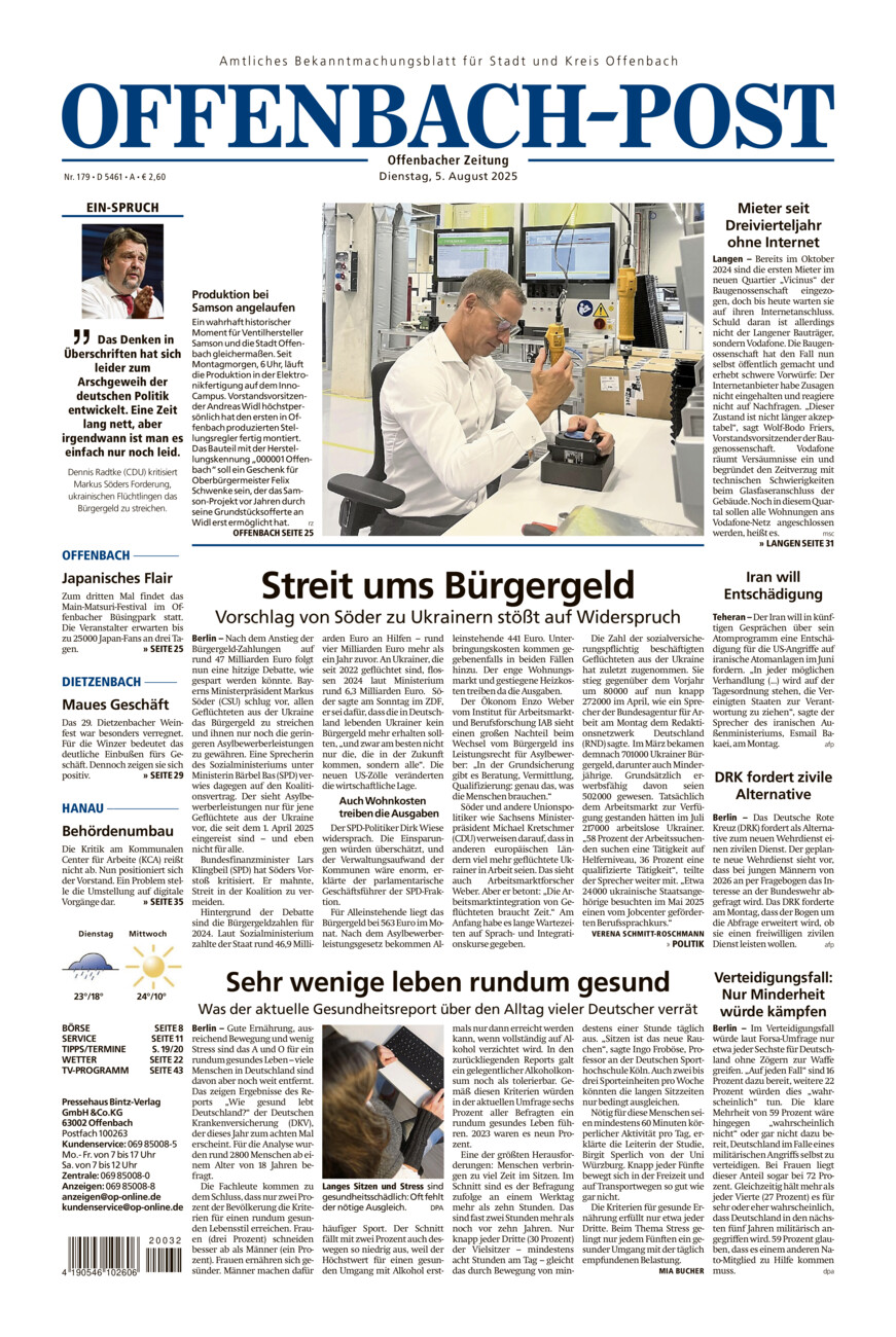 Offenbach-Post vom Dienstag, 05.08.2025