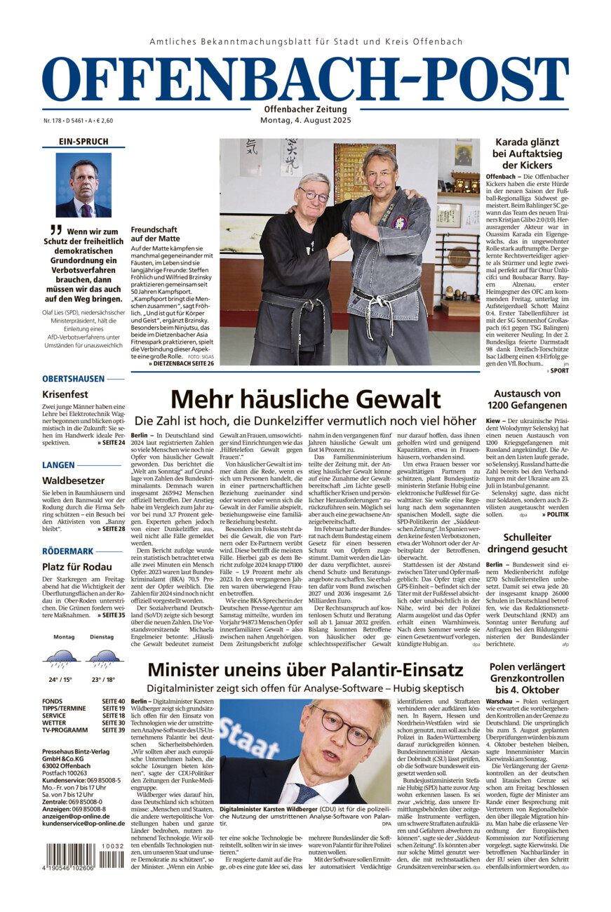 Offenbach-Post vom Montag, 04.08.2025