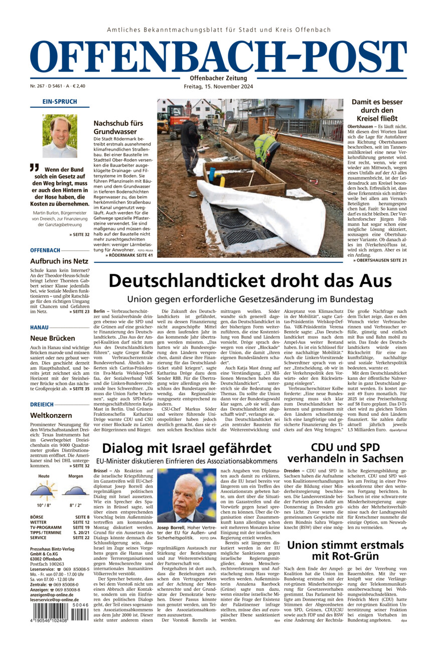 Offenbach-Post vom Freitag, 15.11.2024