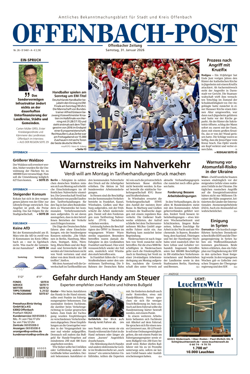 Offenbach-Post vom Samstag, 31.01.2026