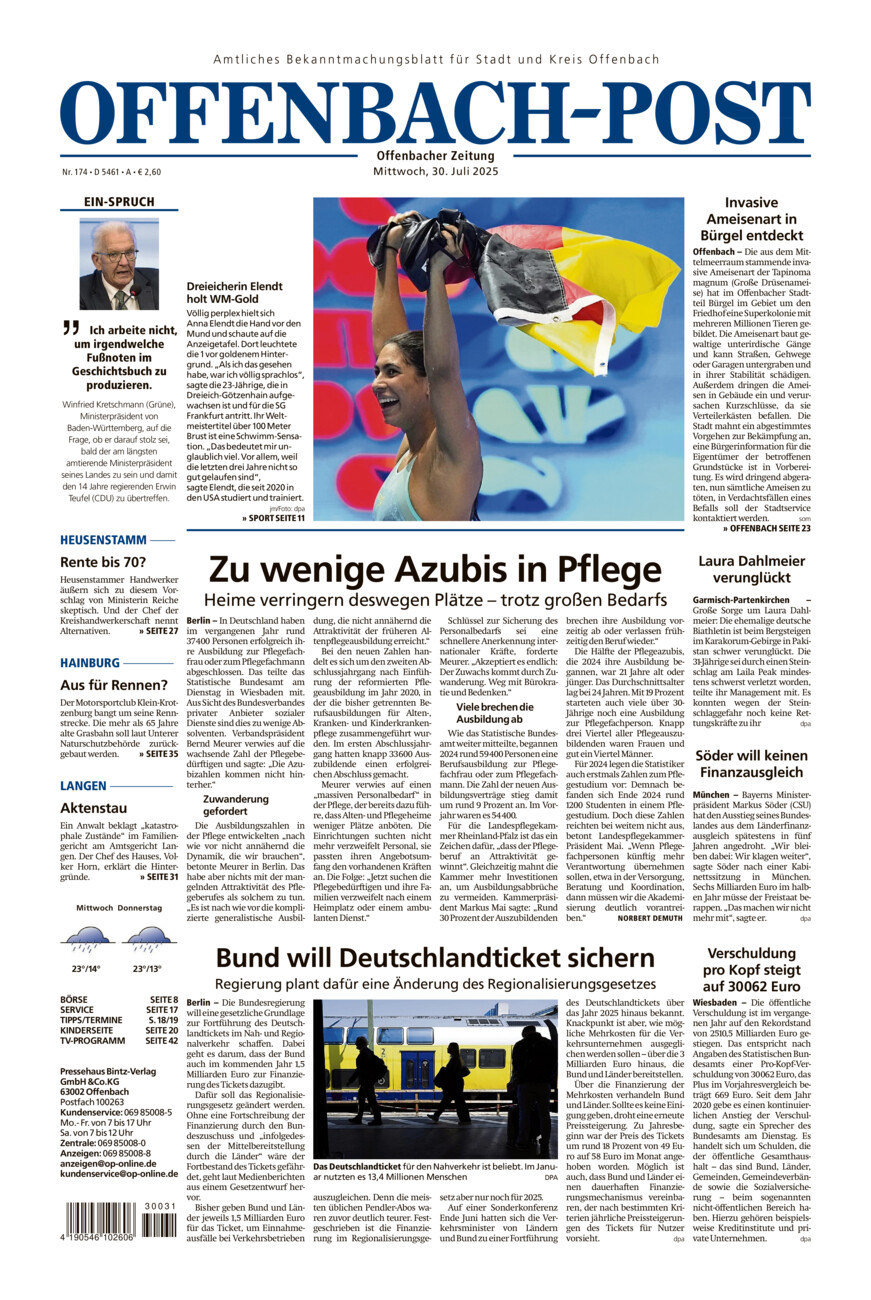 Offenbach-Post vom Mittwoch, 30.07.2025