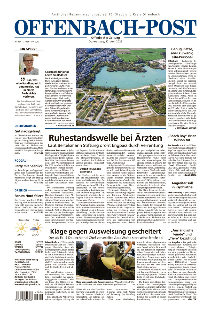 Offenbach-Post vom Donnerstag, 12.06.2025
