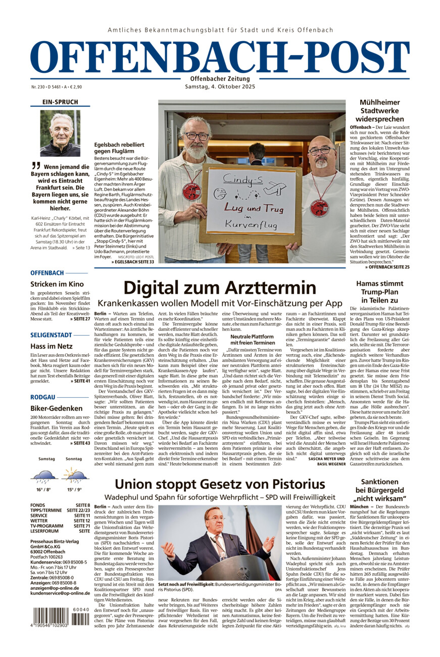 Offenbach-Post vom Samstag, 04.10.2025
