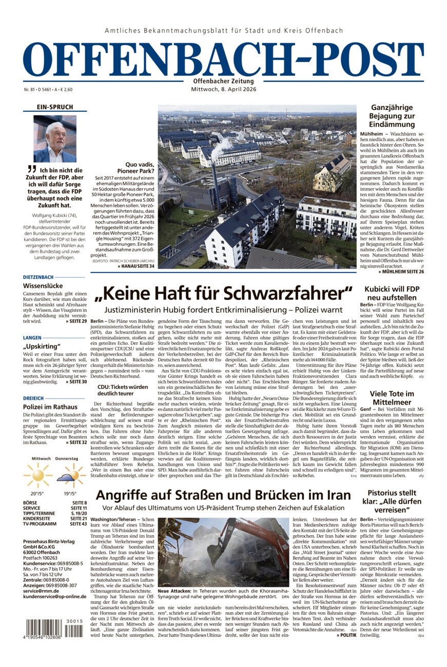 Offenbach-Post vom Mittwoch, 08.04.2026