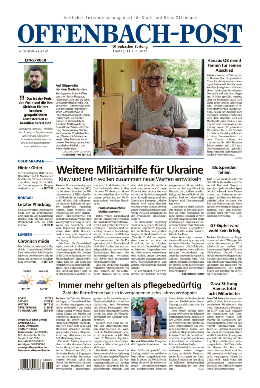 Offenbach-Post vom Freitag, 13.06.2025