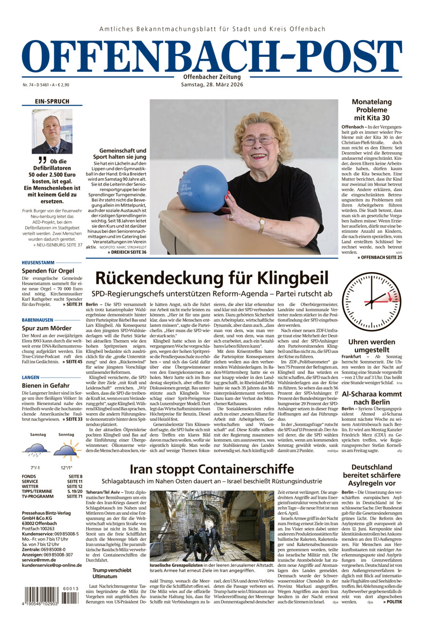 Offenbach-Post vom Samstag, 28.03.2026