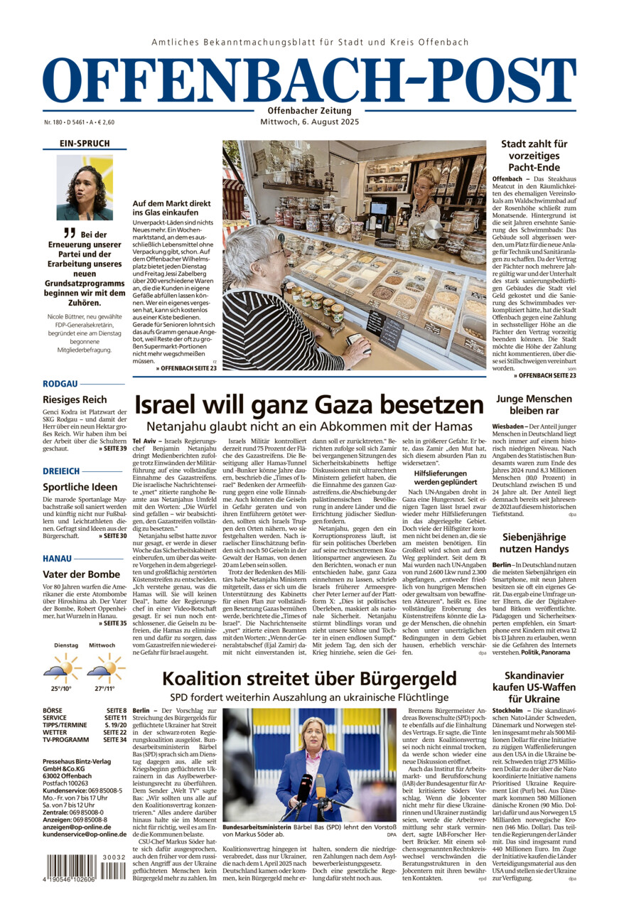 Offenbach-Post vom Mittwoch, 06.08.2025